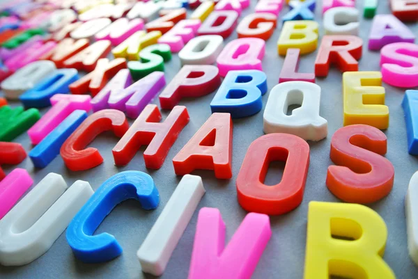 Textura de letra colorida palavra caos — Fotografia de Stock