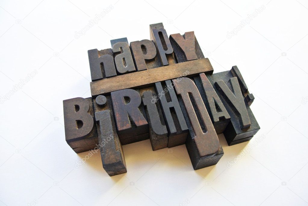 Happy birthday message with letterpress