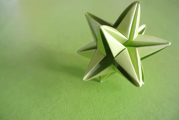 Zöld csillag origami — Stock Fotó