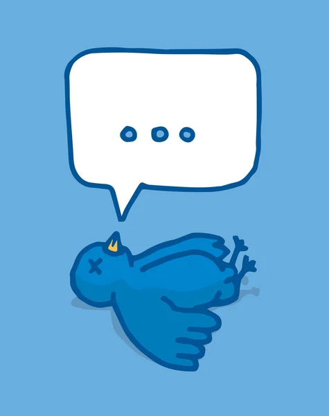 Médias sociaux oiseau couché mort — Image vectorielle