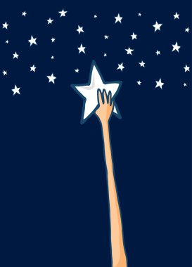 Reach for the stars or Success clipart
