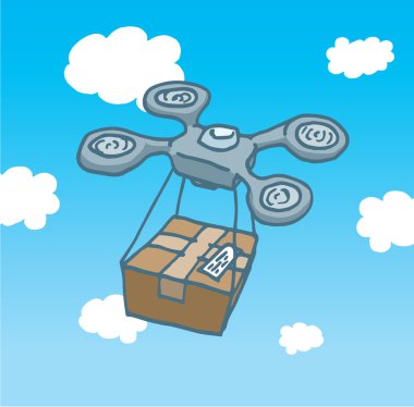 bir kutu teslim Uçak Helikopter uçuş 
