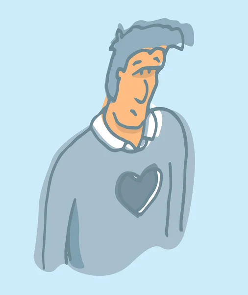 Sad heartless man — Stock Vector