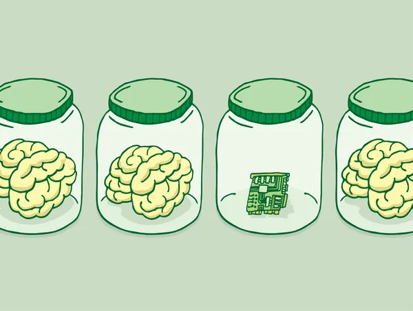 Inteligência artificial ou cérebro digital —  Vetores de Stock