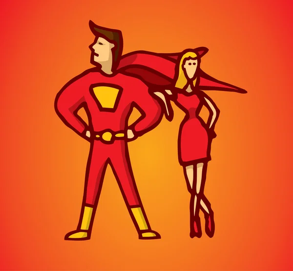 Bakom varje superhjälten finns det en stor kvinna — Stock vektor