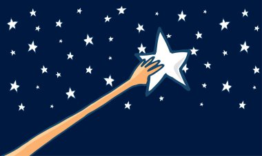 Reach for the stars or success - Horizontal clipart