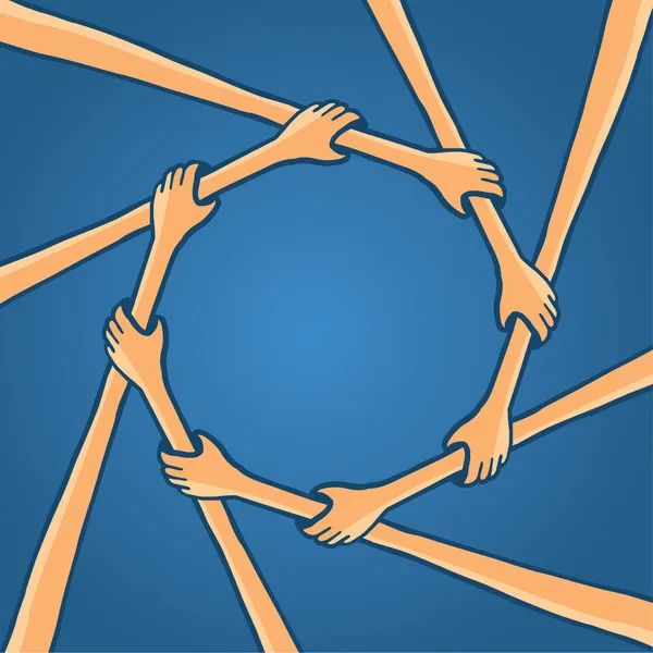 Circle of hands teamwork holding together Royalty Free Stock Vectors