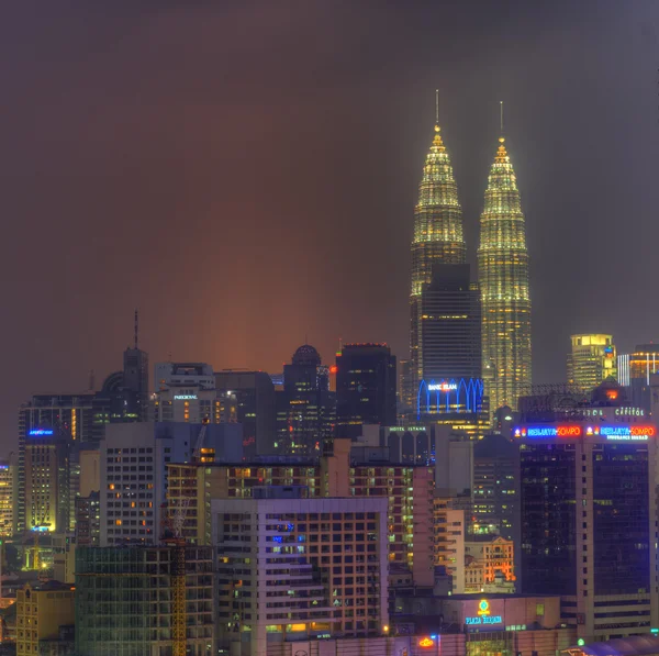 Kuala Lumpur di malam hari — Stok Foto