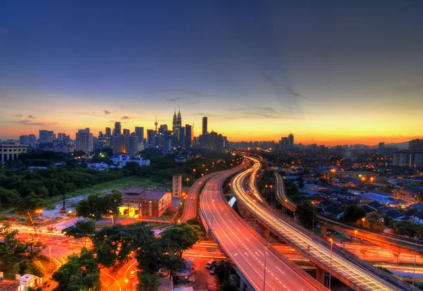 Kuala Lumpur di malam hari — Stok Foto