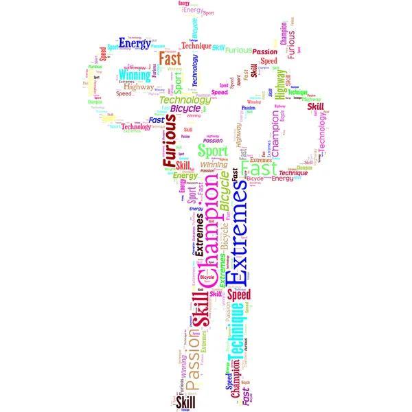 Word Cloud of Bicycle Stunt Action Royalty Free Stock Photos