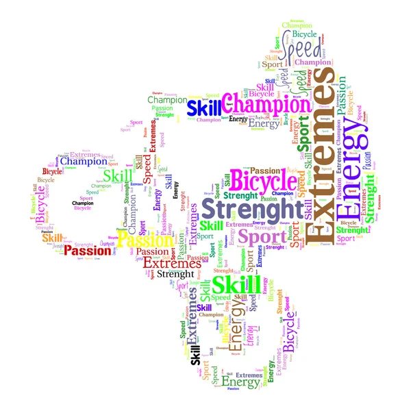 Word Cloud of Bicycle Stunt Action Stock Picture