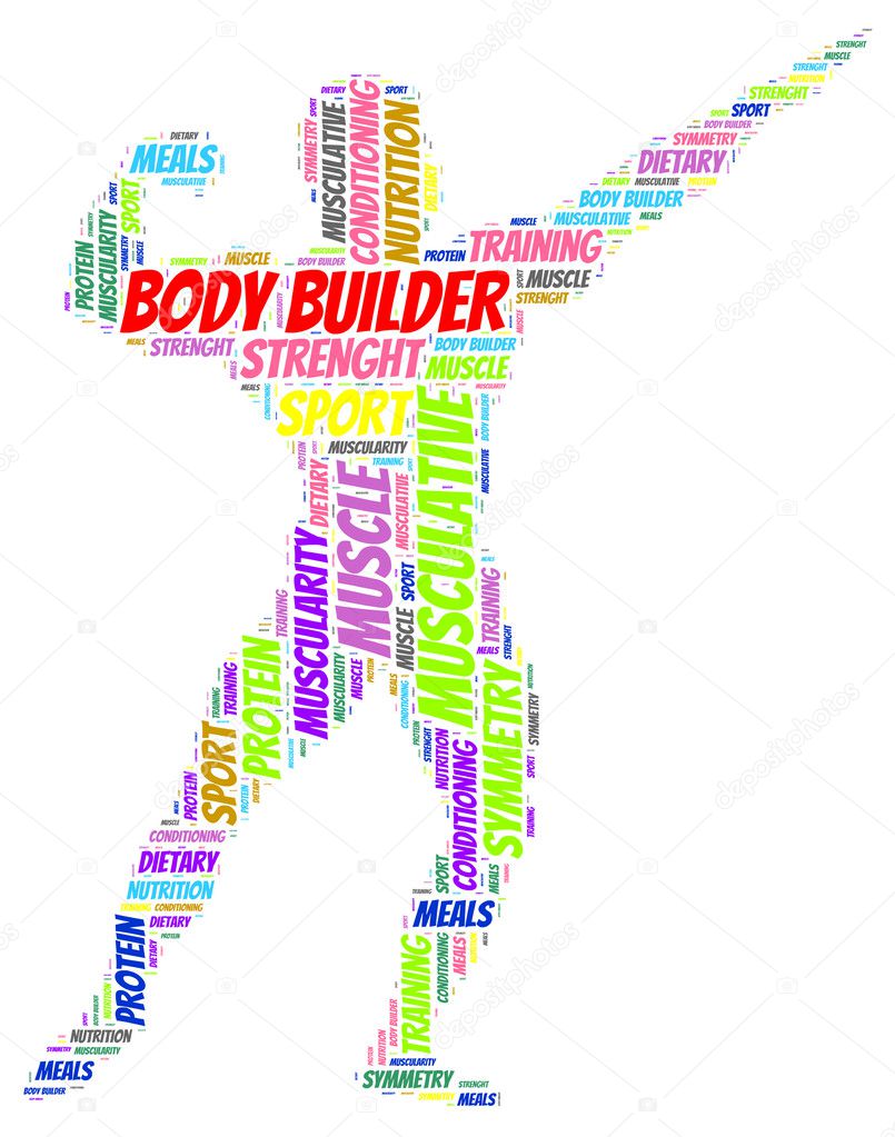 Word cloud of body builder