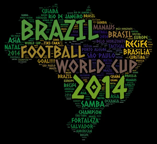 Word cloud of Map of Brazil Stock Picture