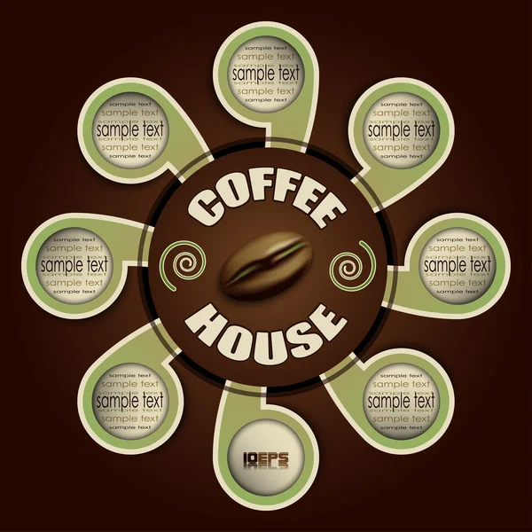 Coffee house with labels for your text — Stock Vector