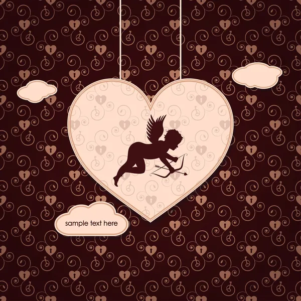 Be my valentine background with vintage pattern — Wektor stockowy