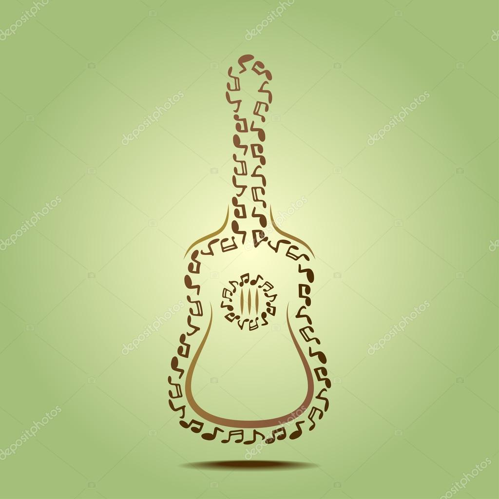 Abstract guitar, vector