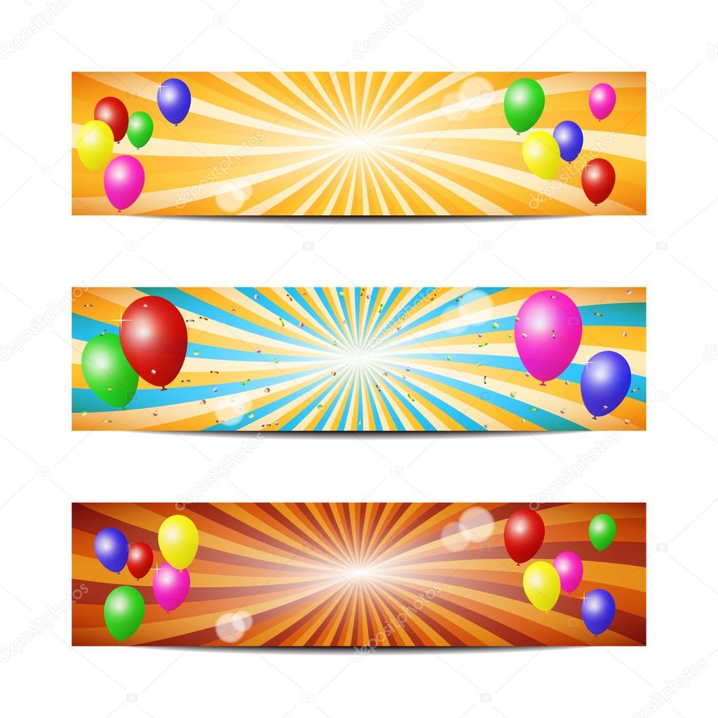 Balloons banners, vector