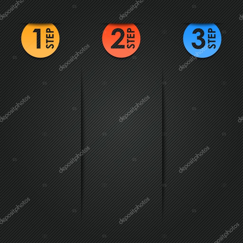 Black label with slots (for steps text), vector