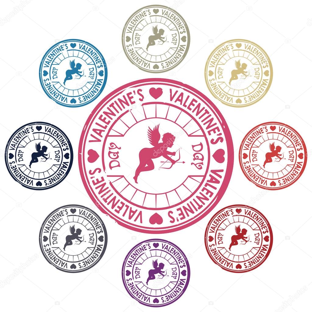 Valentines day stamp, vector