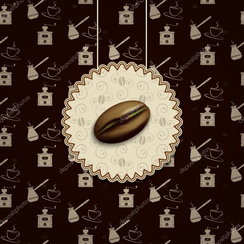 Coffee bean background, vector