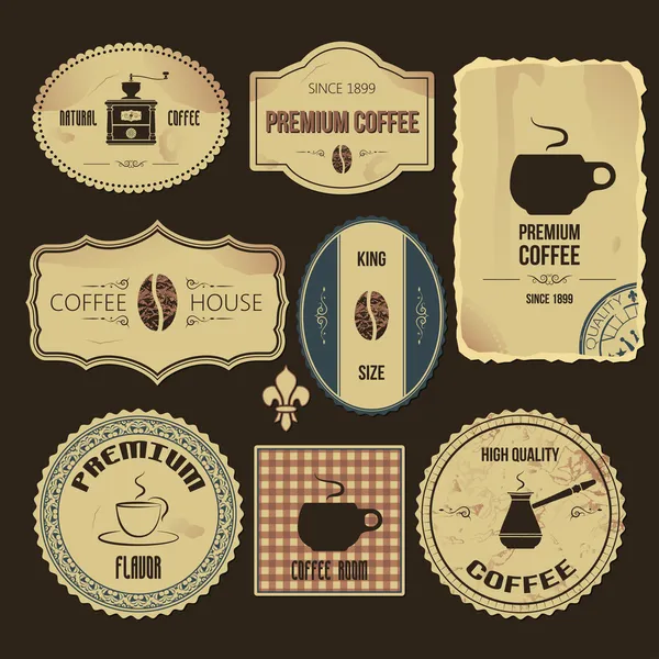 Premium coffee vintage labels — Stock Vector