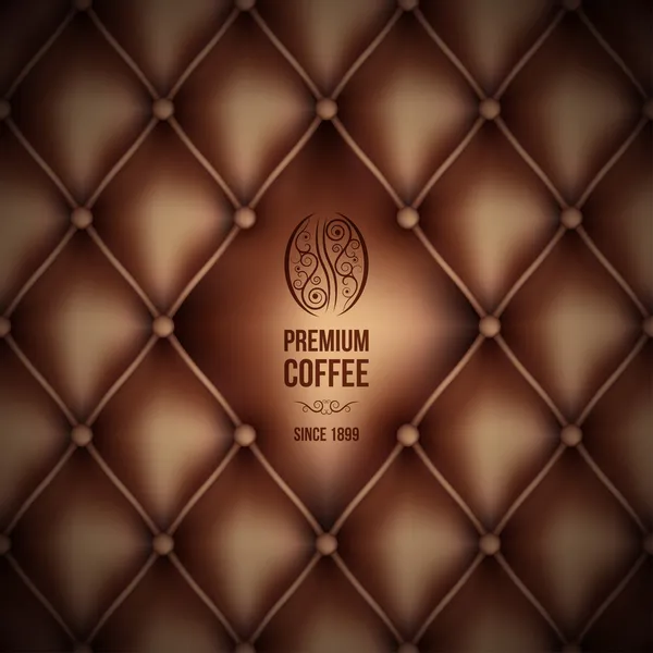 Premium coffee (leather theme) — Stock Vector