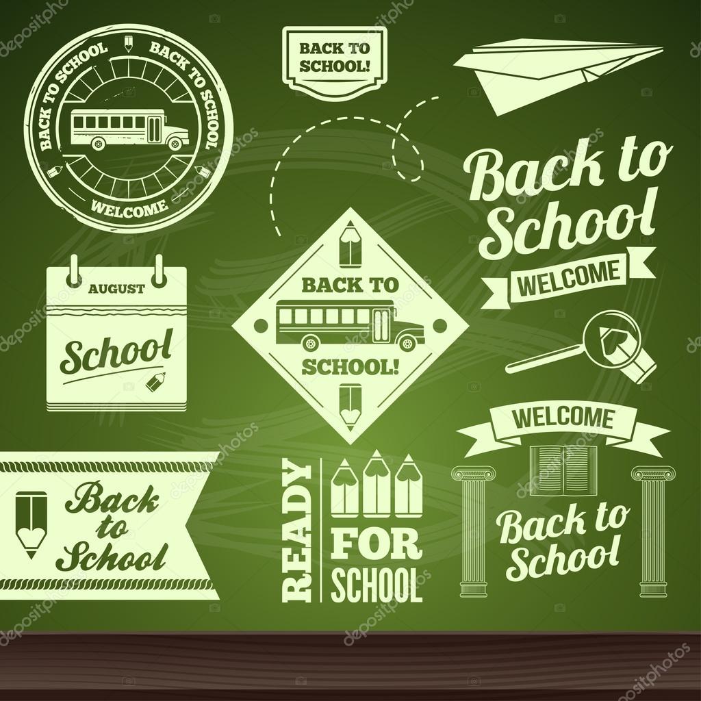 Vector Back to school set of labels