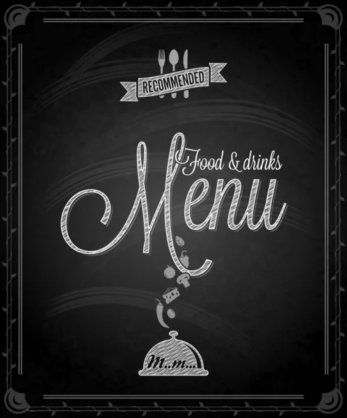 Schoolbord - frame voedsel menu — Stockvector