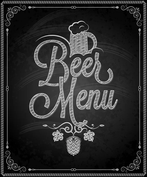 Schoolbord - frame bier menu — Stockvector