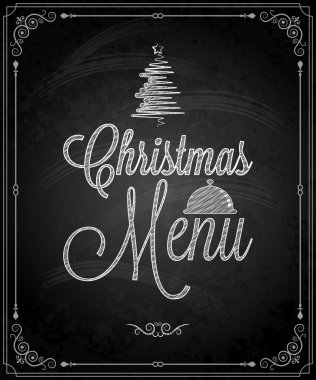 Kara tahta - kare neşeli Noel menüsü