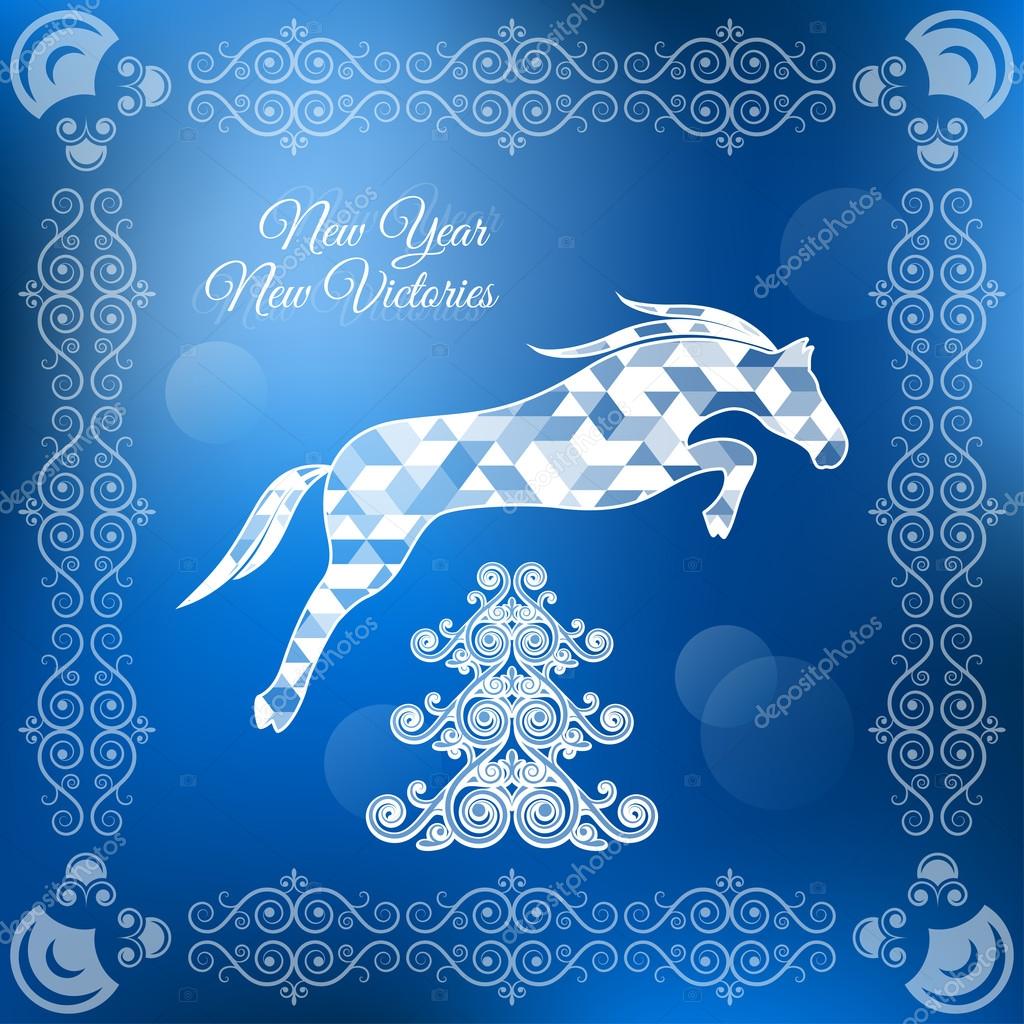 Holiday frame happy merry christmas new year