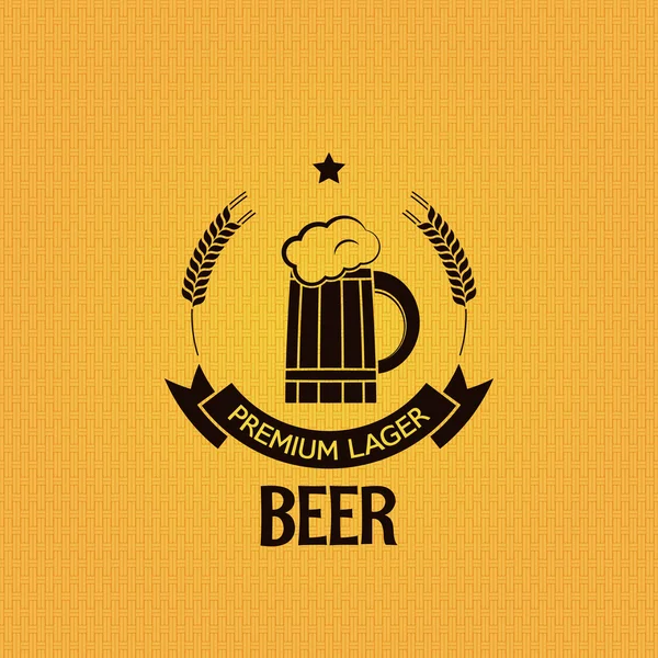 Bier hop fles ontwerp vintage mok achtergrond — Stockvector