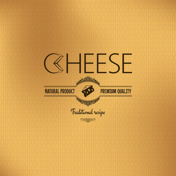 Φόντο με σχέδιο vintage ετικέτα τυρί — Διανυσματικό Αρχείο