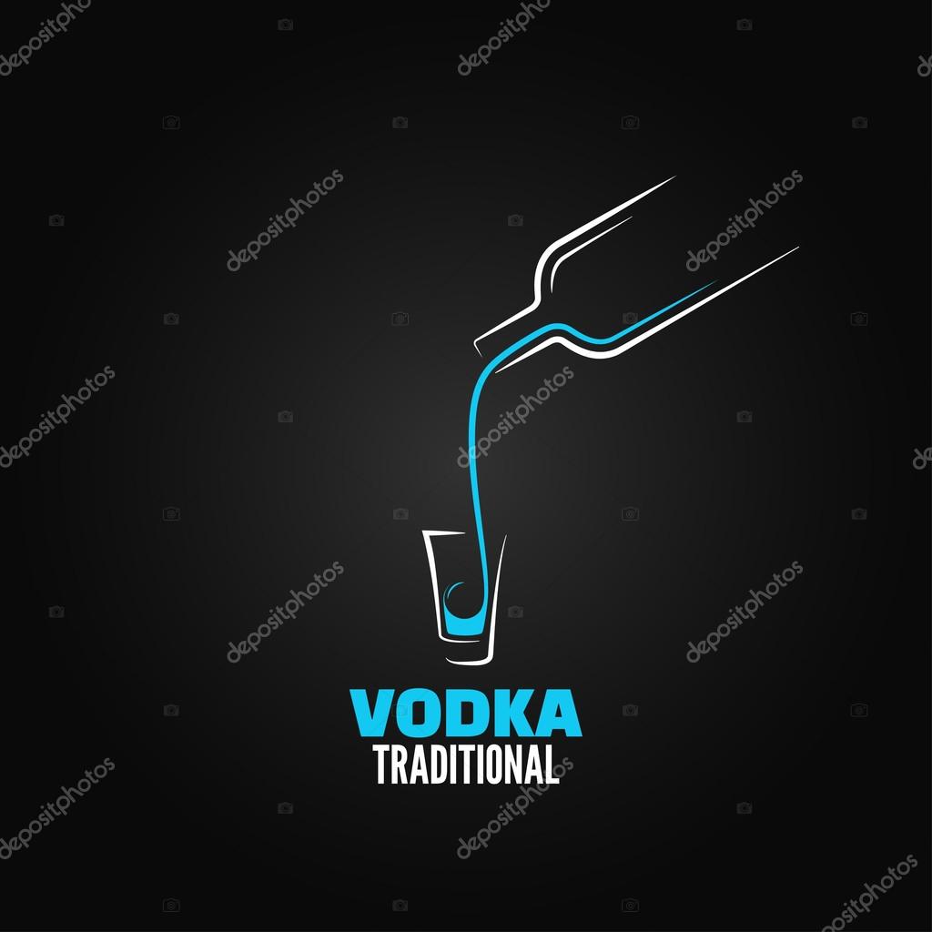 Vodka shot glass bottle design background 8 eps
