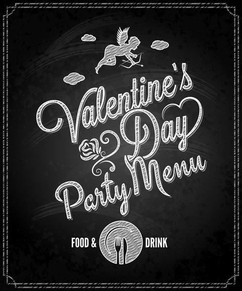 Valentines day chalkboard menu background — Stock Vector