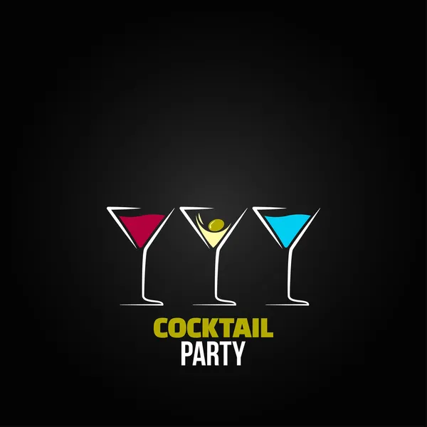 Cocktailparty glas ontwerp menuachtergrond — Stockvector