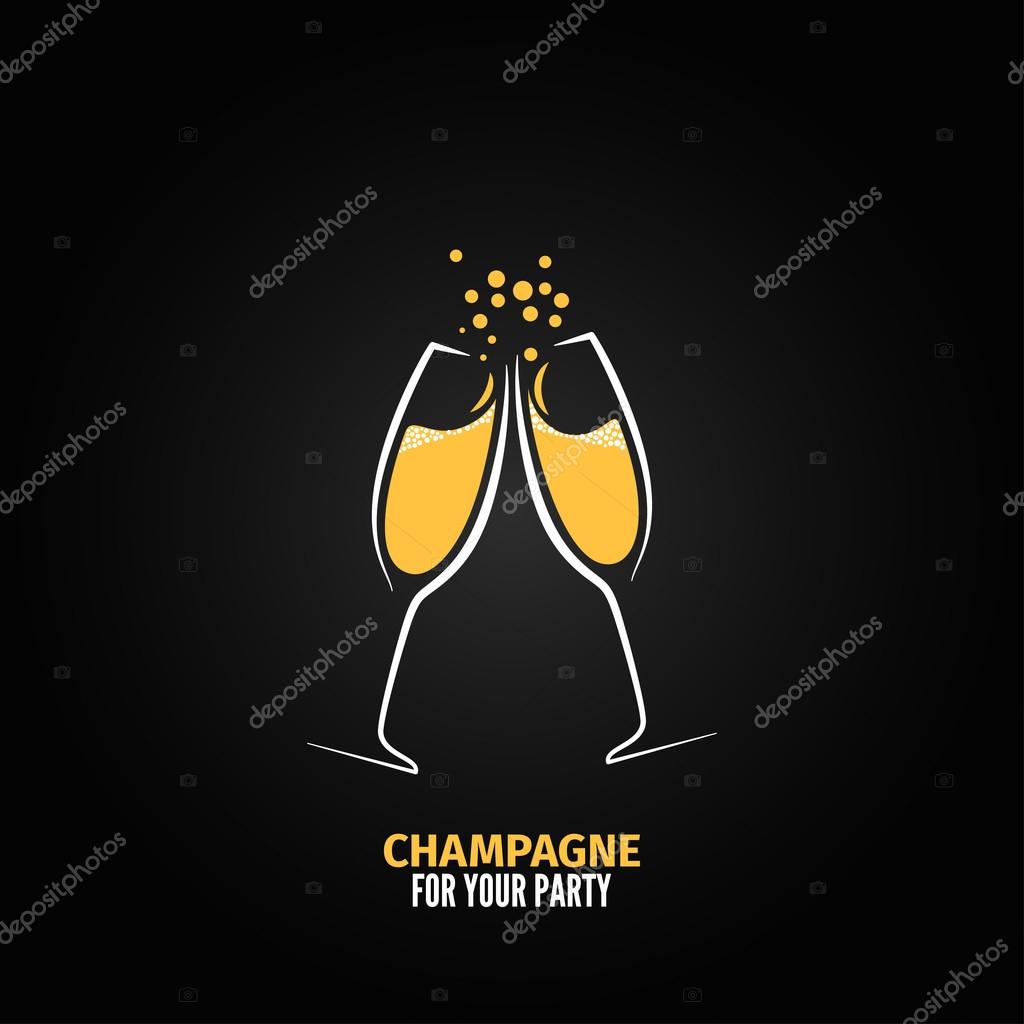 Champagne glass design party menu background