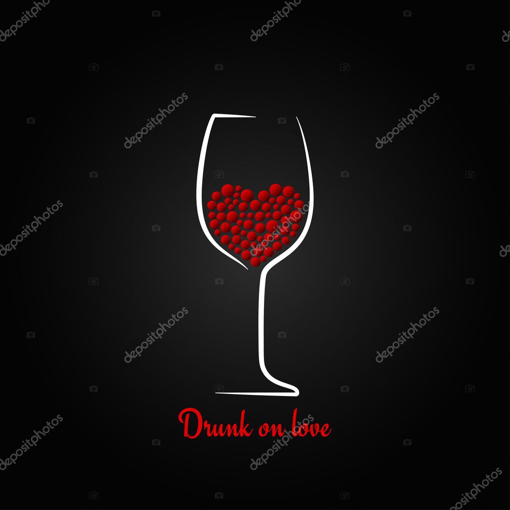 Wine glass love concept valentines day design background