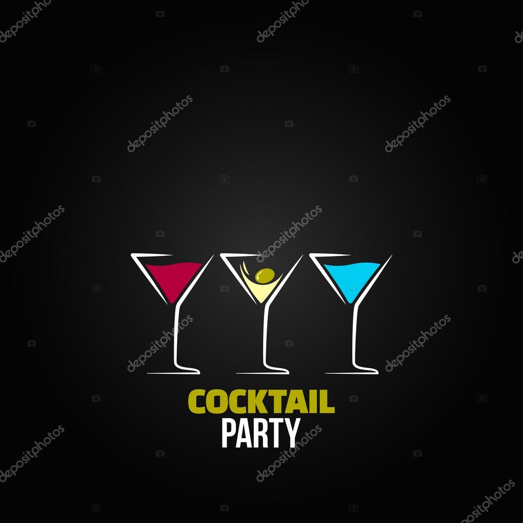 Cocktail party glass design menu background
