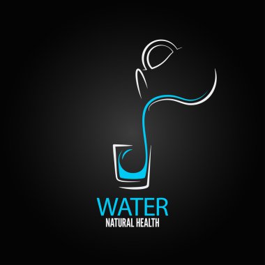 Water glass bottle design menu background clipart