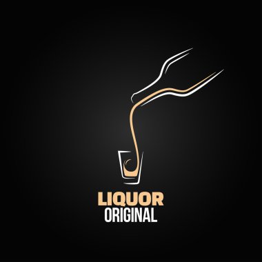 Liquor shot glass bottle design menu background vector Liquor shot glass bottle design menu background vector