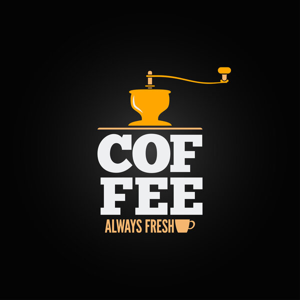 Coffee mill grinder cup menu design background