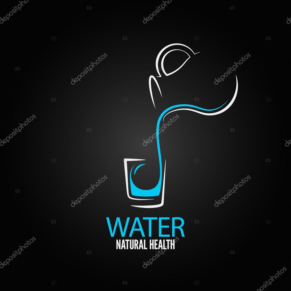 Water glass bottle design menu background
