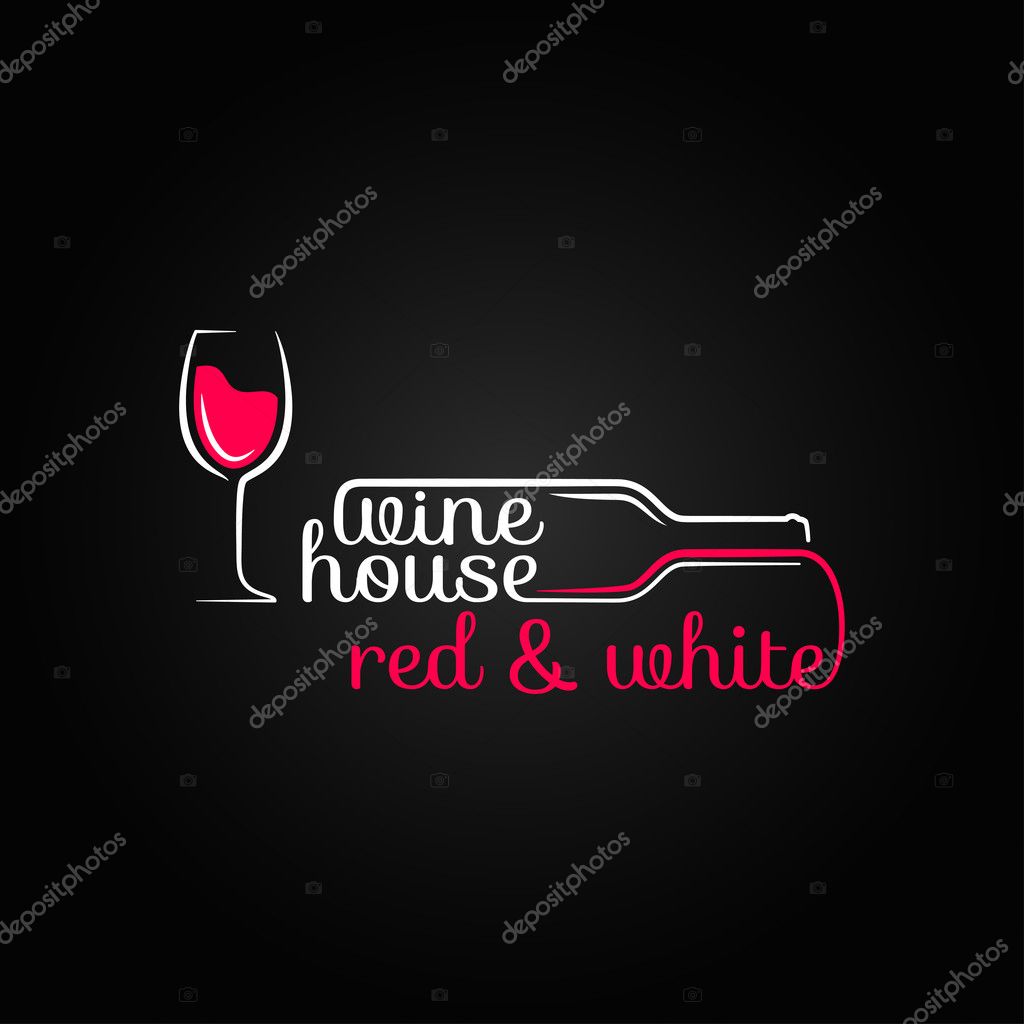 Wine glass bottle house design background
