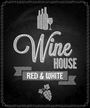 şarap menüsü tasarım kara tahta arka plan