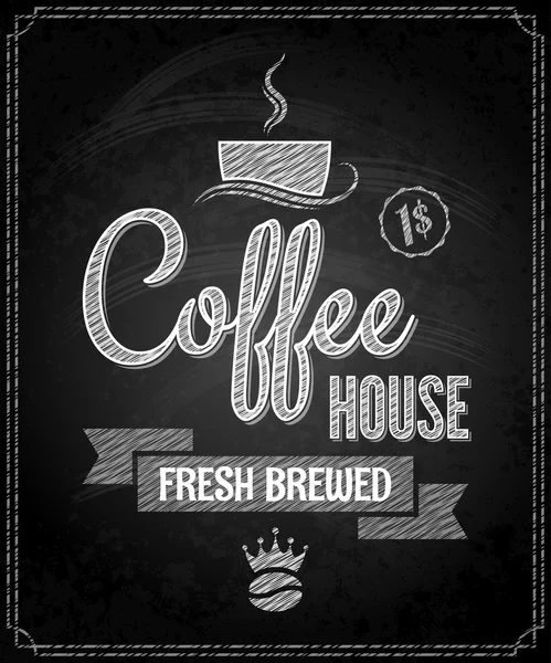 咖啡菜单设计黑板背景 — 图库矢量图片