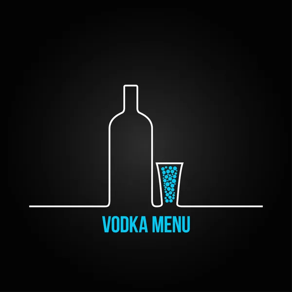 Vodka garrafa de vidro fundo menu deign — Vetor de Stock