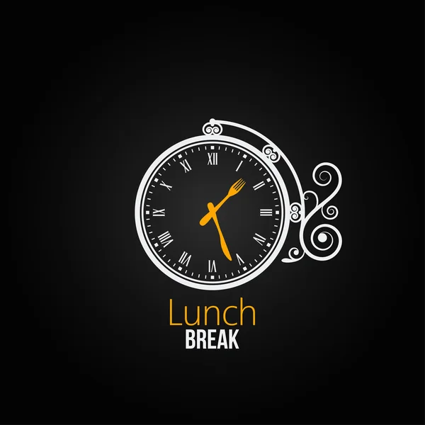 Almuerzo reloj concepto fondo de diseño — Vector de stock