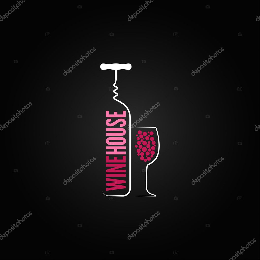 Wine bottle glass design menu background
