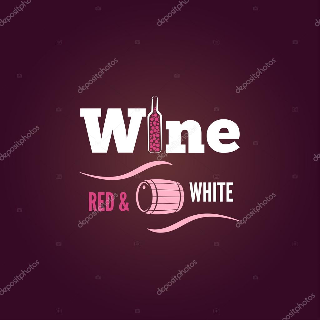 Wine bottle red and white design background